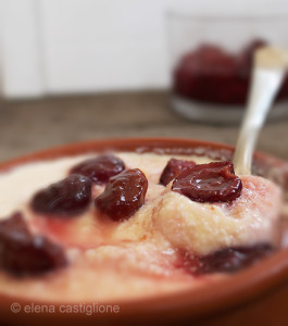 gelato di ricotta con composta di ciliegie di Montelibretti