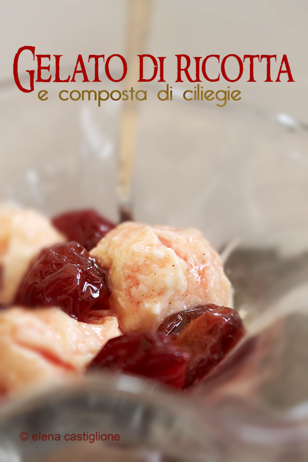gelato di ricotta con composta di ciliegie di Montelibretti